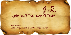 Gyémánt Renátó névjegykártya